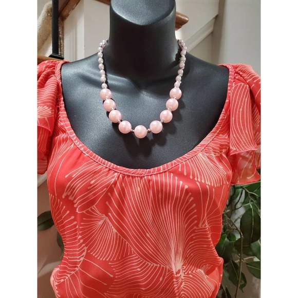 Maurices Womens Red Floral Polyester Round Neck Short Sleeve Long Maxi Dress XL - Picture 14 of 15